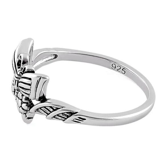 Sterling Silver Butterfly Ring New - Picture 4 of 11
